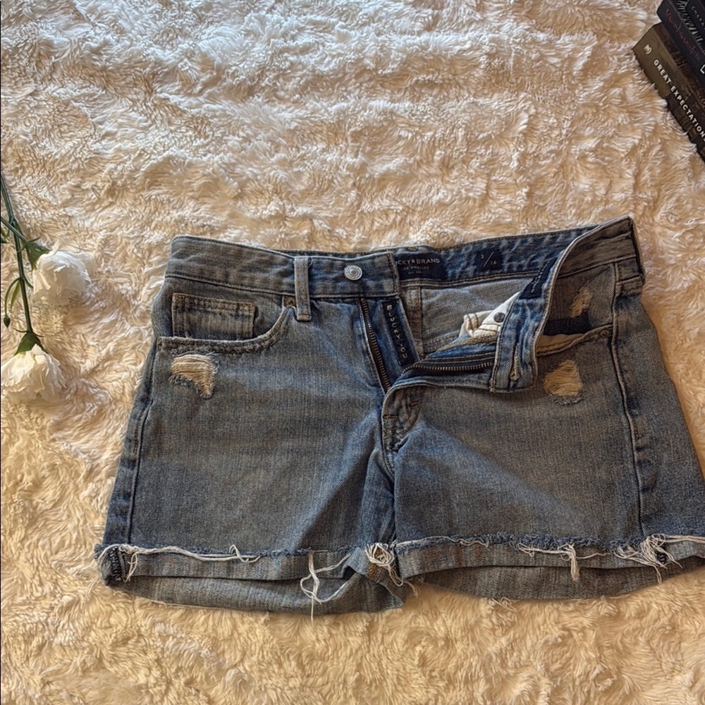 Denim Blue Distressed Women's Shorts